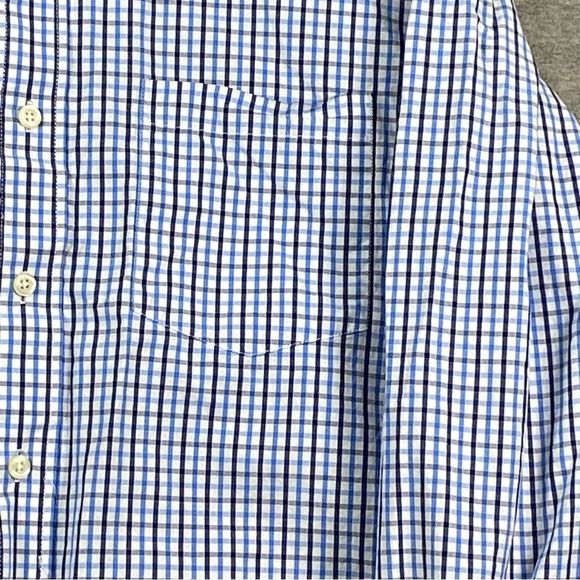 Izod‎ Mens Blue/Black Gingham Plaid Long Sleeve Button Down Size Large - Picture 7 of 11